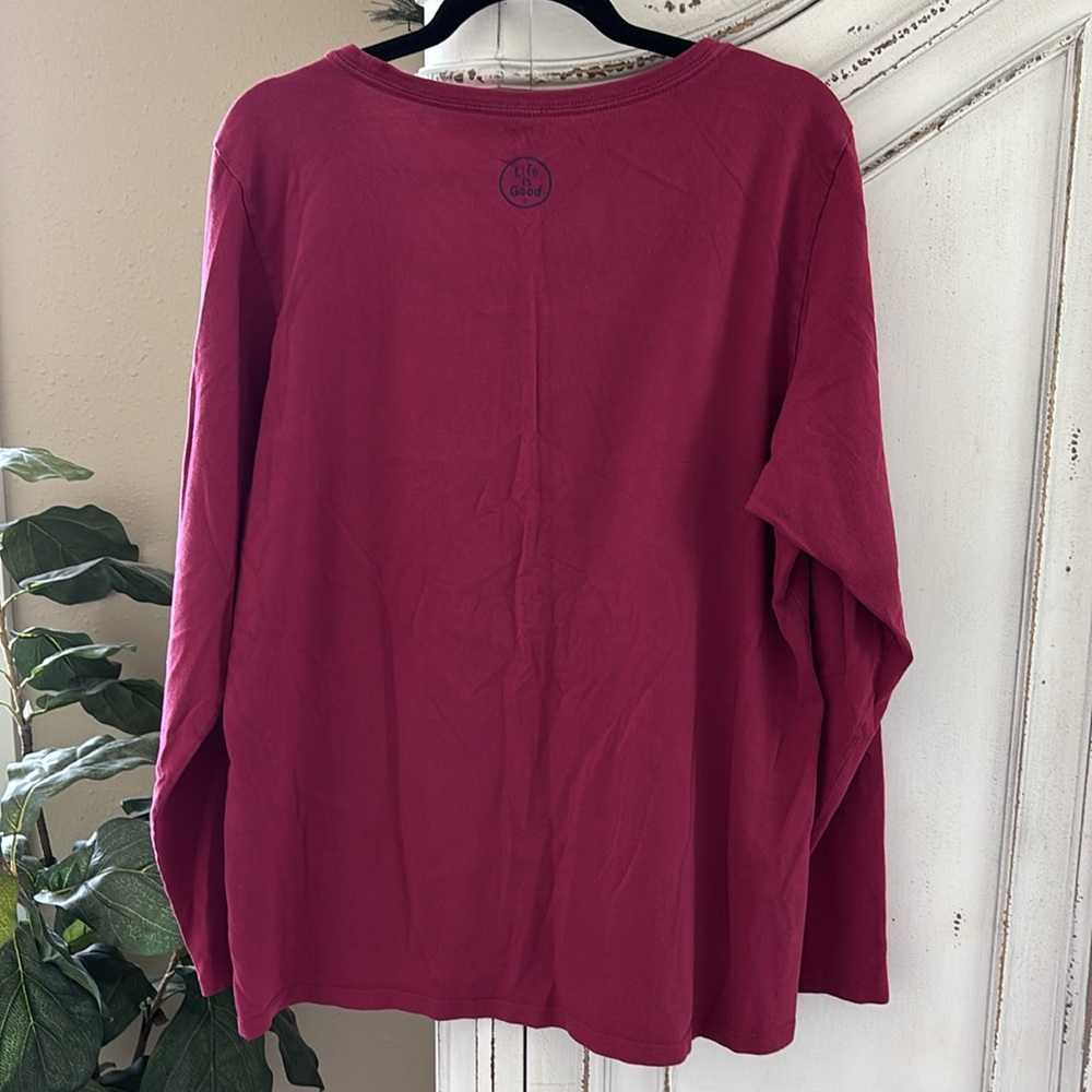 Life Is Good Straight Outta Rescue Women's Long Sleeve Pink Size XL - Picture 2 of 9